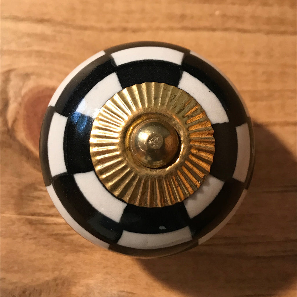 Black and White Checker Knob The Knob Lady Black and White Checker Knob The Knob Lady